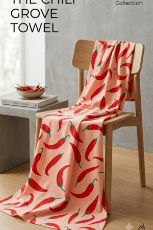 Digital print cotton Towel- Red Chilli- 27*54 inches