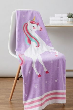 Digital print cotton Towel- Pink Horse- 27*54 inches