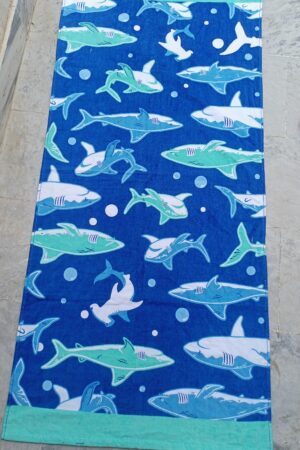 Digital print cotton Towel- Blue_Fishes- 27*54 inches